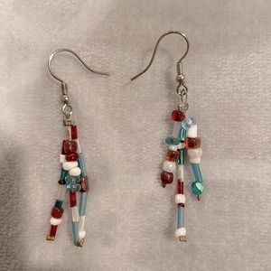 Christmas handmade dangly earrings
